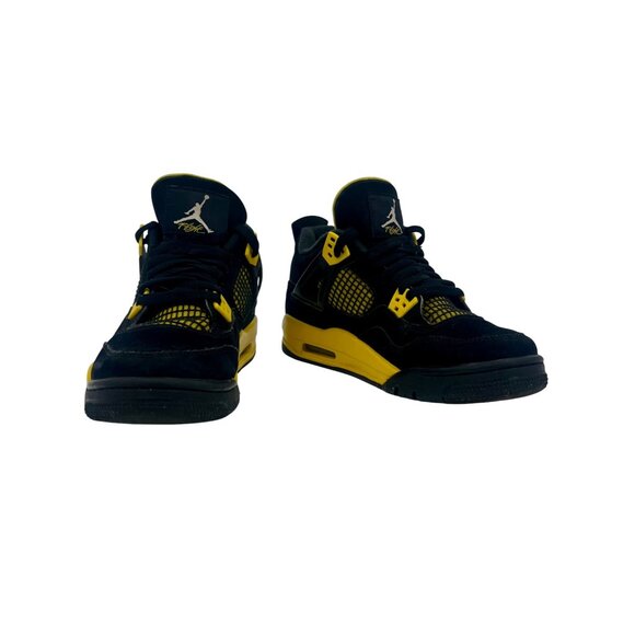 Air Jordan 4 Retro Thunder Black & Tour Yellow Sneakers • Men's 7 Collectable - Picture 11 of 16